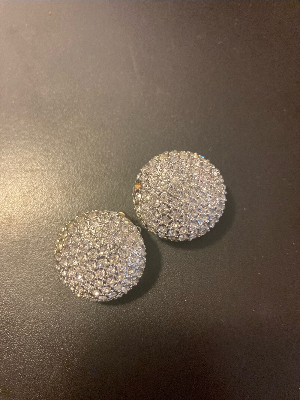 Silver Crystal Pave Dome Earrings - Women's Jewelry